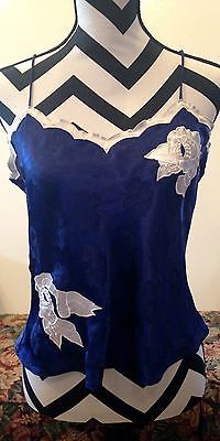 Victoria's Secret Royal Blue & White Lingerie Tank Top Sz M #95