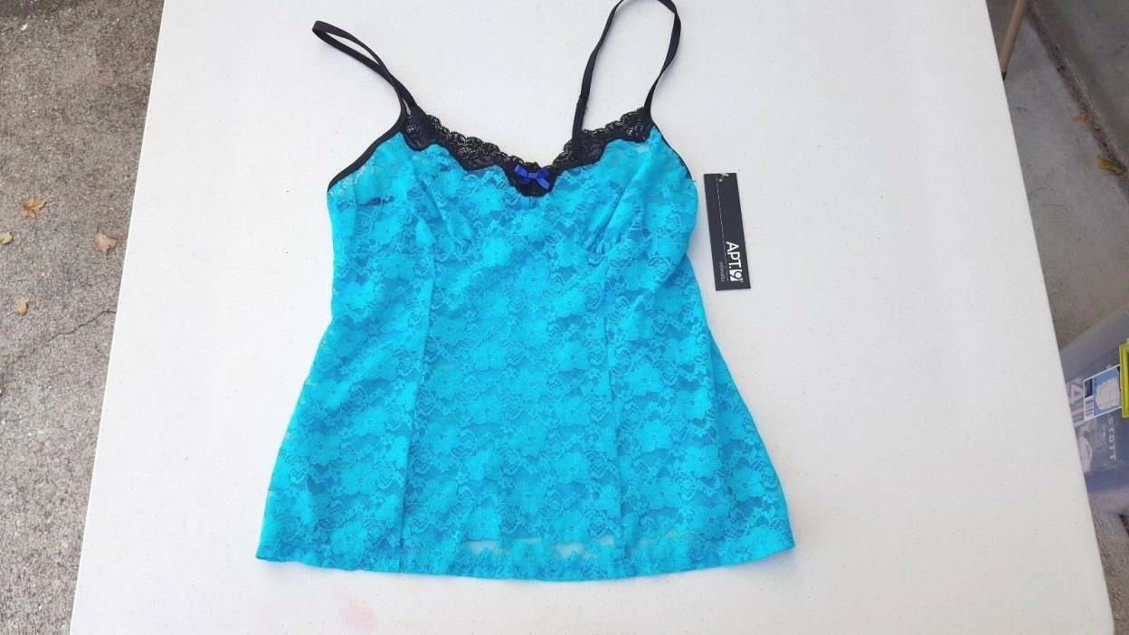 Beautiful APT.9 Turquoise and Navy Lace  Camisole Size Small NWT