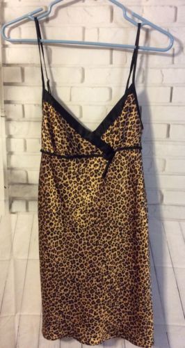 Morgan Taylor Intimates-Women's Camisole-Black Gold Brown-Leopard Print-Size S