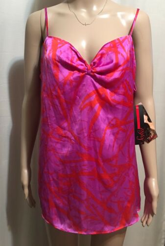 NWT! Sofia Vergara Gathered Front Lingerie Cami Bright  Pink Red Women’s XL