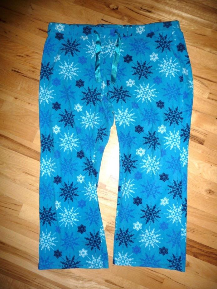 Old Navy~XL Teal and Blue Snowflake Cozy Lounge/Sleepwear Plus Pants