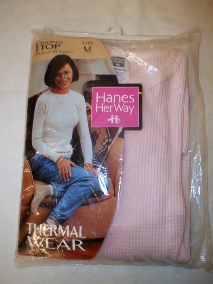 NIP Hanes Womens Pink Thermal Underwear Top-M