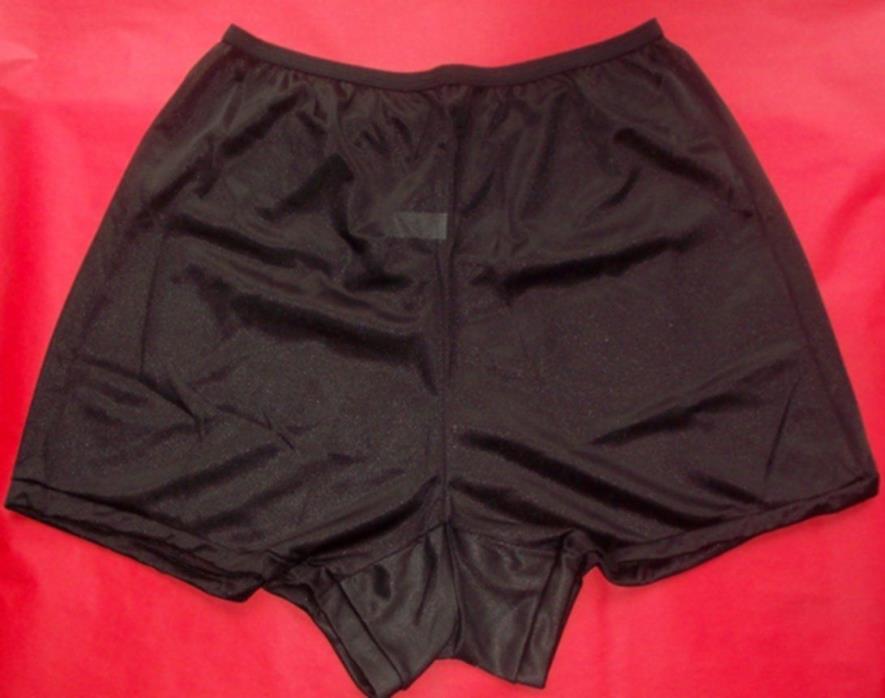 3 Pair Size 5 BLACK Flare Leg Nylon Tricot Panty  Like a Men's Boxer CLOSE OUT