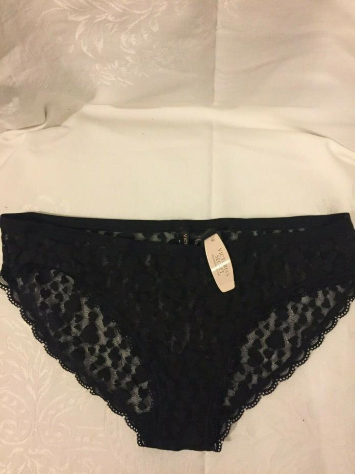 Fabulous VICTORIA'S SECRET BLACK LACE HIPSTER Size L/G NEW WITH TAGS