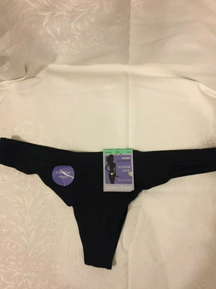 Fabulous BARELY THERE BLACK THONG Invisible Look Size XL/8 NEW WITH TAGS