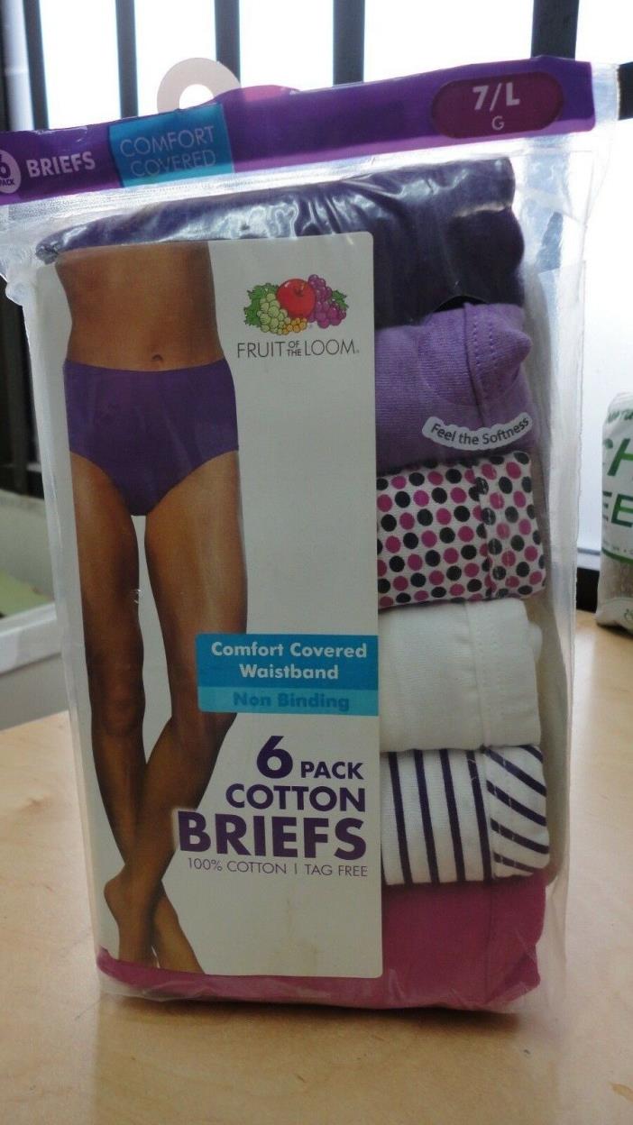 FRUIT OF THE LOOM 6 PACK COTTON BRIEFS TAGLESS 7 LARGE NEW