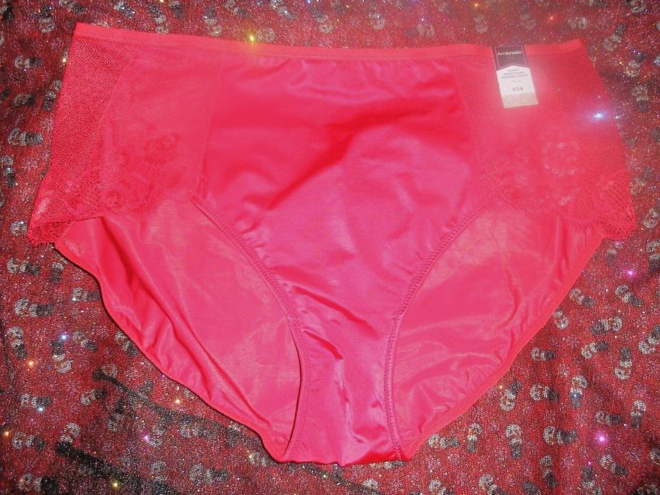 AMBRIELLE TUMMY SMOOTHING MODERN BRIEF-CHERRY CORDIAL-SIZE: XL/8-NWT