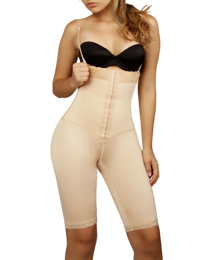 VEDETTE. 135 Strapless Mid Thigh Full Body Shaper.SIZE: S(34) COLOR:CAMEL F/S