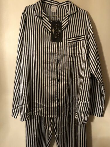 Sleep Pajama Set, Mayfair, Womens(XL) Black/White Stripe New