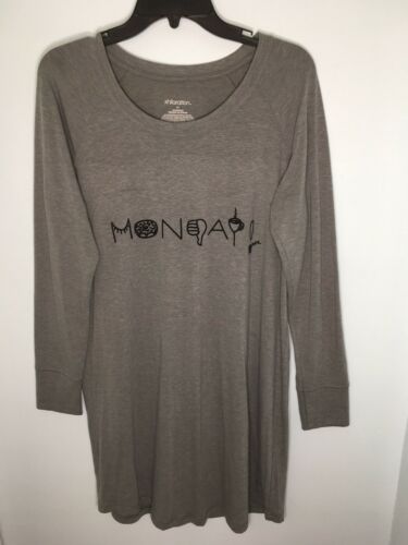 Xhilaration Sleepwear Long Shirt Size M Monday Gray