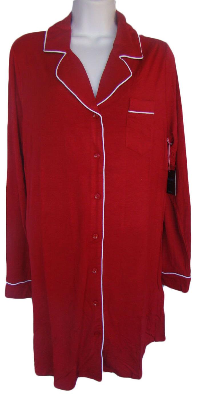 CYNTHIA ROWLEY Size L Red Nightshirt Nightgown Sleepshirt NWT SOFT!