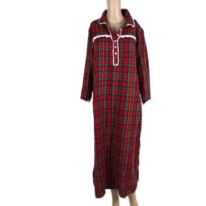 Cabernet Medium Sleep Gown Red Plaid Long Sleeve