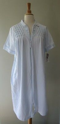 Miss Elaine Knits zippered Robe House dress short Gown M
