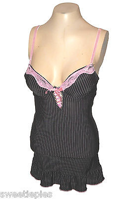Teddie, Tarea by Rue21, Black Pink-Pin-Stripes Wire-Free padded Lace NWOT 34B