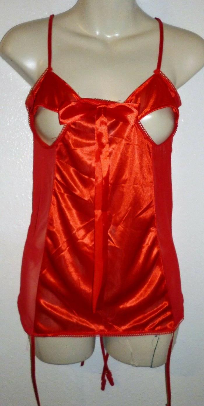 New! Sheer Red Holiday Intimate Sz  XL Babydoll Teddy Lingerie Matching Panties