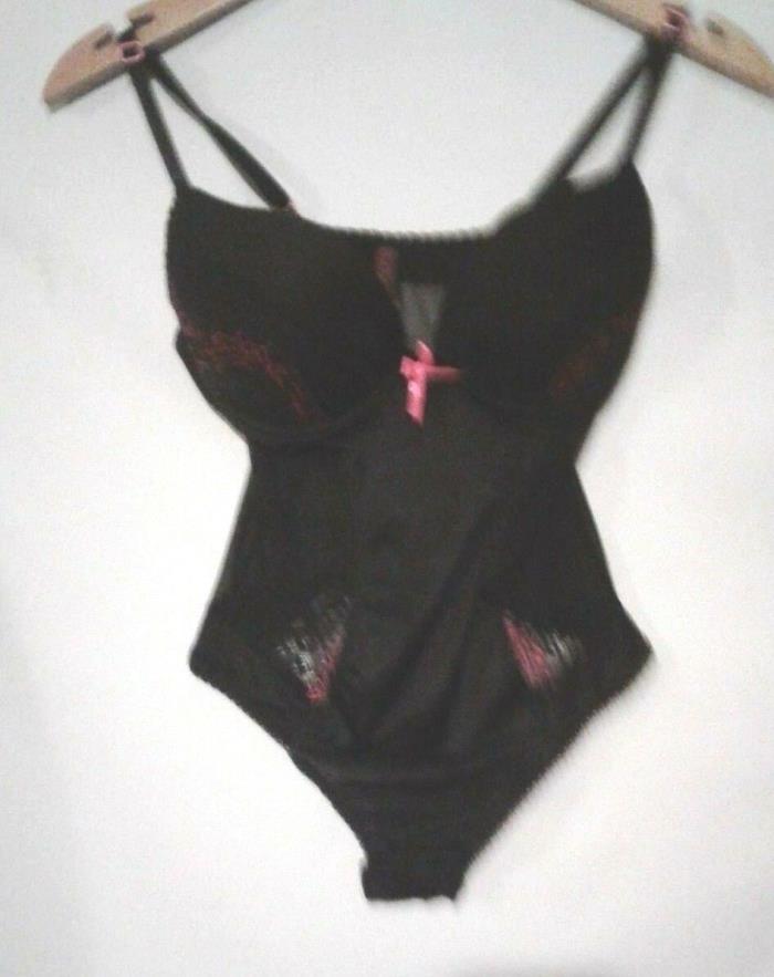 Black Fuchsia by Secret Lace Intimate Black Teddy Size M