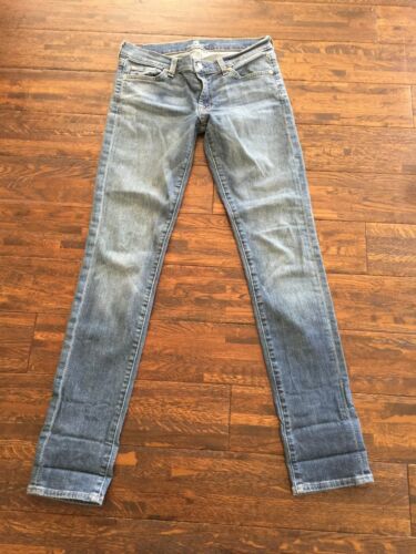7 Seven for All Mankind Roxanne Distressed Skinny Faded Jeans 26