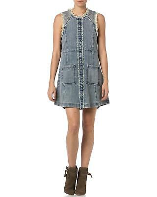 Miss Me Frayed Denim Sleeveless Dress  - MDD294T DENIM