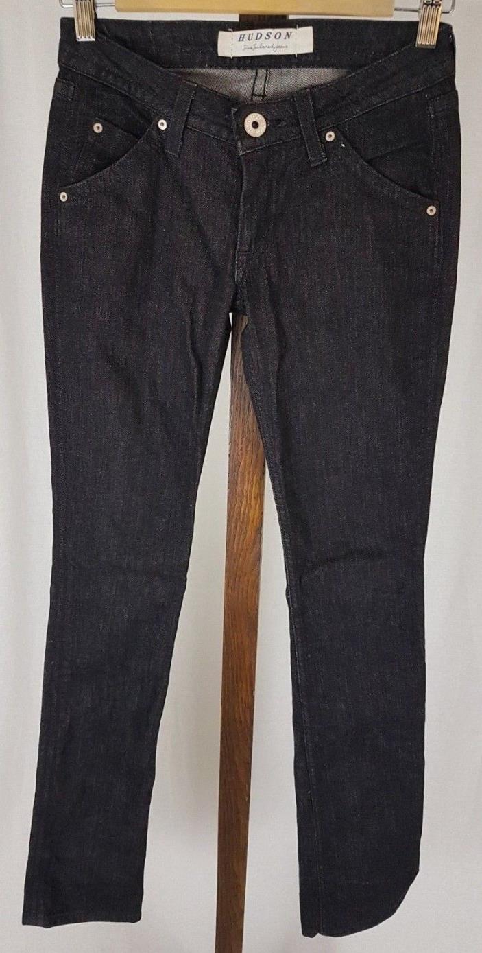 Hudson USA Stella Tall Skinny Jeans Low Rise Back Flap Pockets Black sz 24 26X35