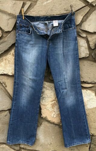 LUCKY BRAND Jeans Easy Rider Dungaree 6/28 X 40 Long Distressed Blue 325