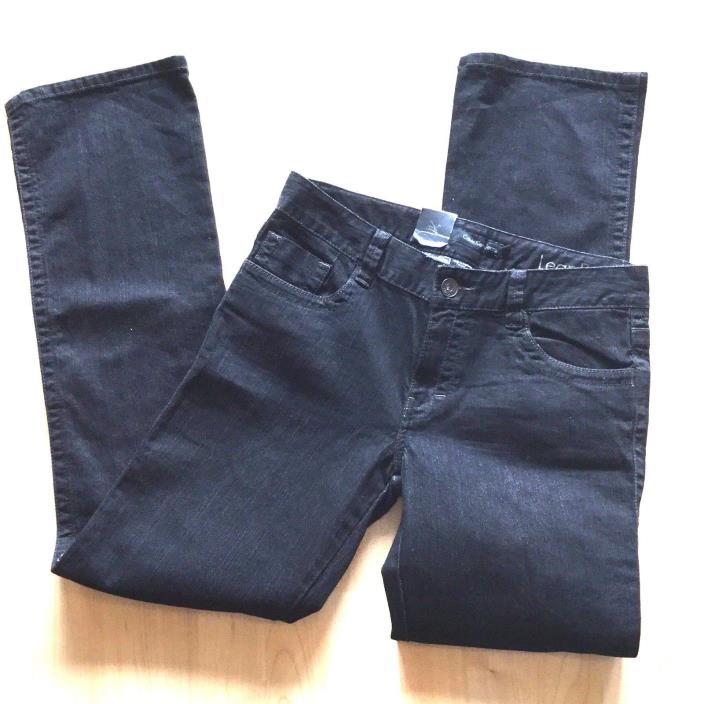 Calvin Klein SZ 6 / 28 Lean Bootcut Black Jeans Stretchy Back Flap Women NWT