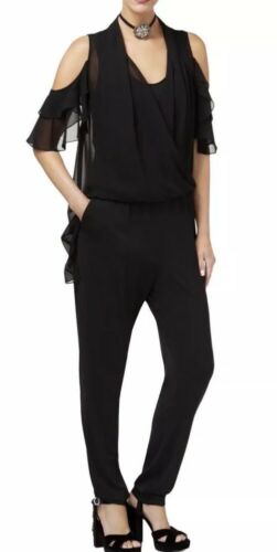 Kobi Jayleen Cold Shoulder Black Jumpsuit. Size XL/MSRP $159 MP