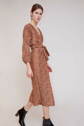 No. 6 Romy Jumpsuit in Tan and Black Animal Size 3