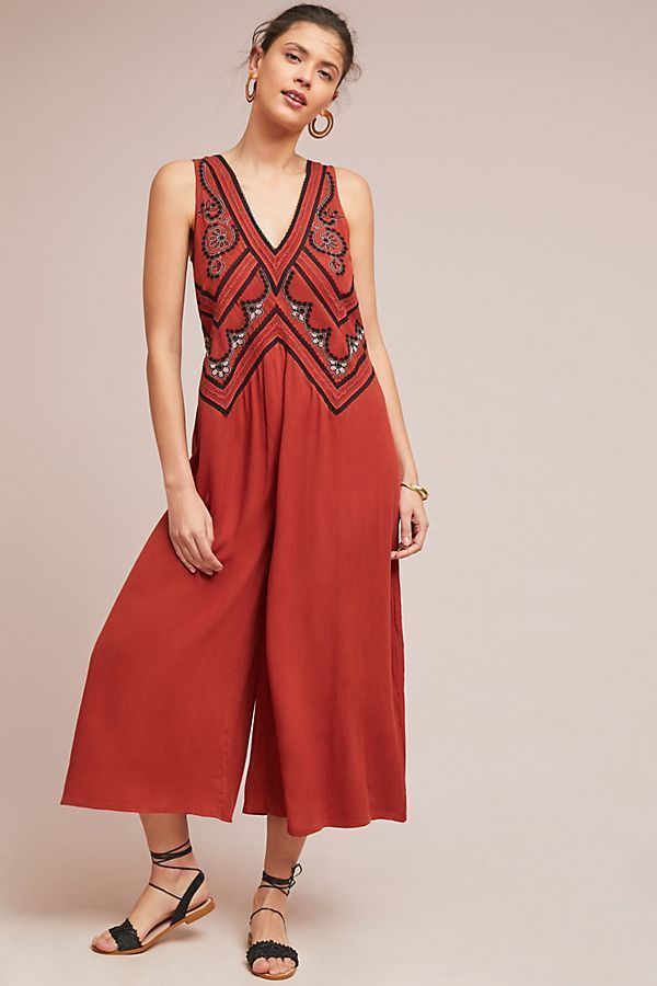 NWT Anthropologie Desert Embroidered Jumpsuit Size 6