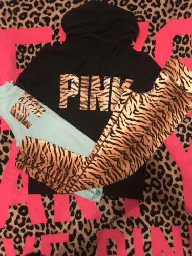 Victoria’s Secret VS PINK Tiger MEDIUM Set Ultimate Yoga Legging Hoodie Tank
