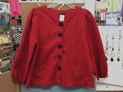 WOMENS SIZE LARGE ANNE KLEIN BUTTON SWEATER RED