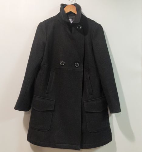 GAP Maternity Peacoat Small Wool Blend Winter Dress Coat Jacket Soft Feel Black