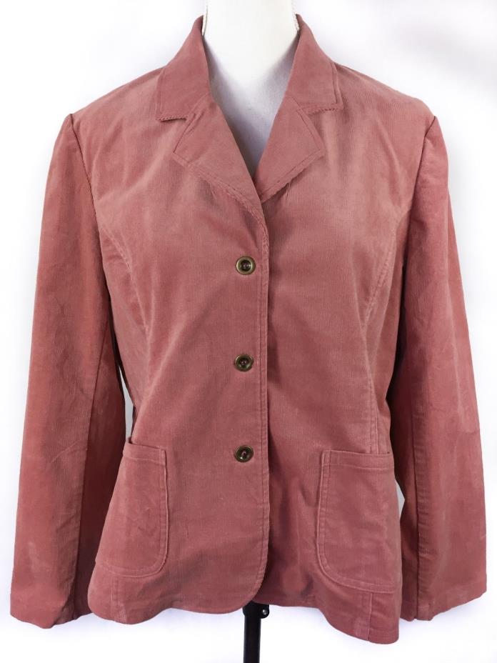 BELLY BASICS Corduroy Maternity Jacket L Large Rose Mauve Pink Blazer NEW $88