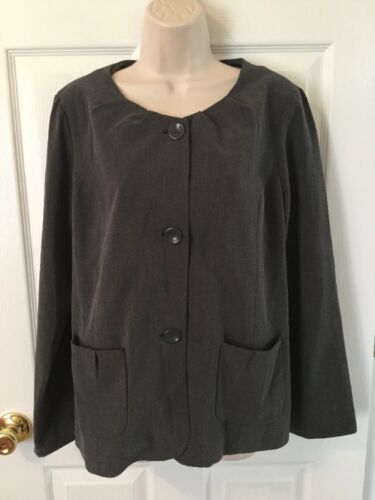 Tomorrows Mother Maternity Sz Small Gray Lined Jacket Blazer Career Button Front