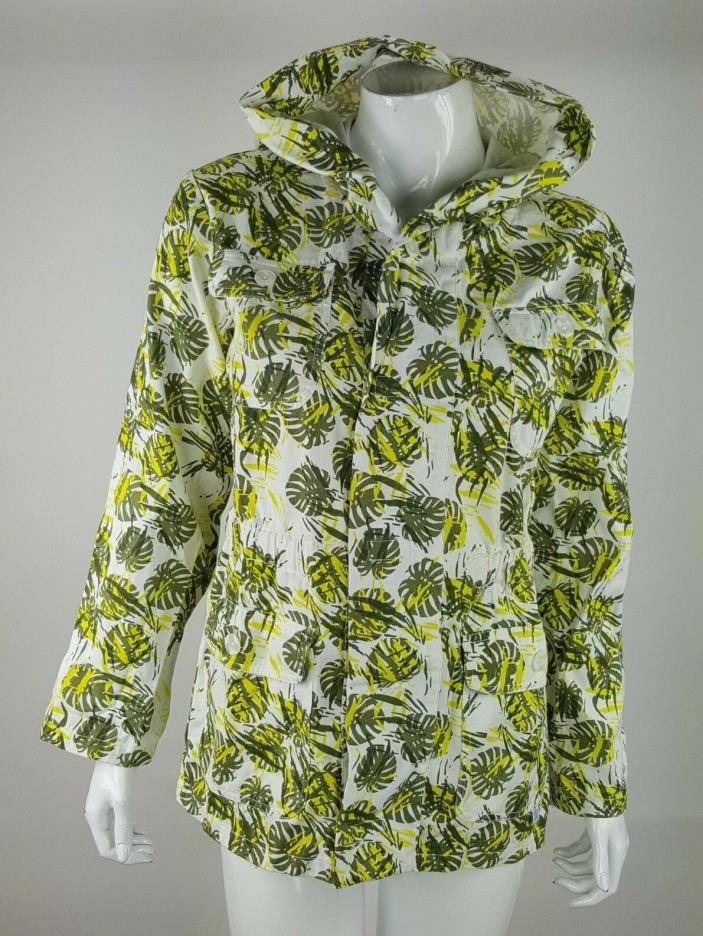 Rockin' Baby Maternity Hooded Unlined Jacket Sz 8 Yellow Brown Ivory Floral NWT