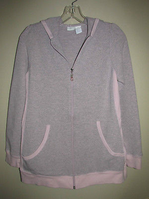 IN DUE TIME MATERNITY Hooded Jacket~Womens Size SM~Pink/Gray~EUC