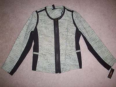 NWT Womens ALFANI long sleeve Jacket pullover coat Bright Ligts Neon Tweed 8!