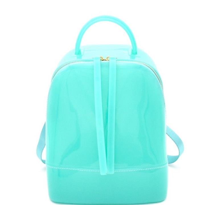 NEW Unique Spring Summer 2018 Convertible Jelly Backpack Tote (Turquoise)