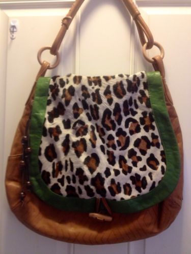 Jost German Leopard Pony Hair Designer Handbag