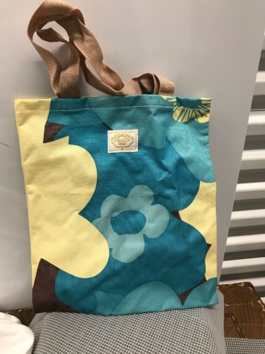 Modella Blue Yellow Flowered Beach Tote Bag