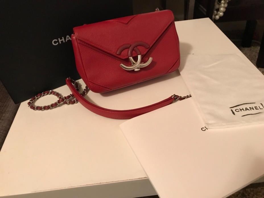 Authentic Chanel red crossbody 2017