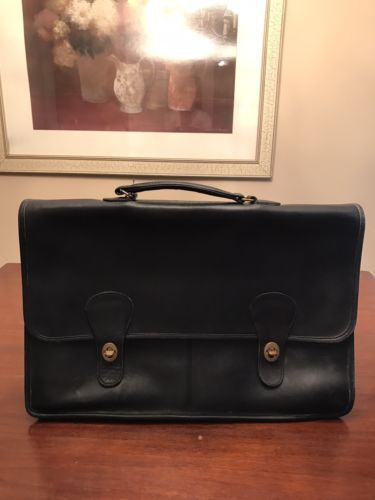 Vintage Coach Black Leather Briefcase