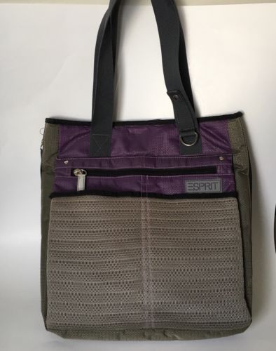ESPRIT Accessories Laptop Tote in Purple and Gray