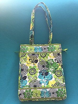 Vera Bradley Limes Up Laptop Travel Tote Carry-On Satchel Bag, green & yellow