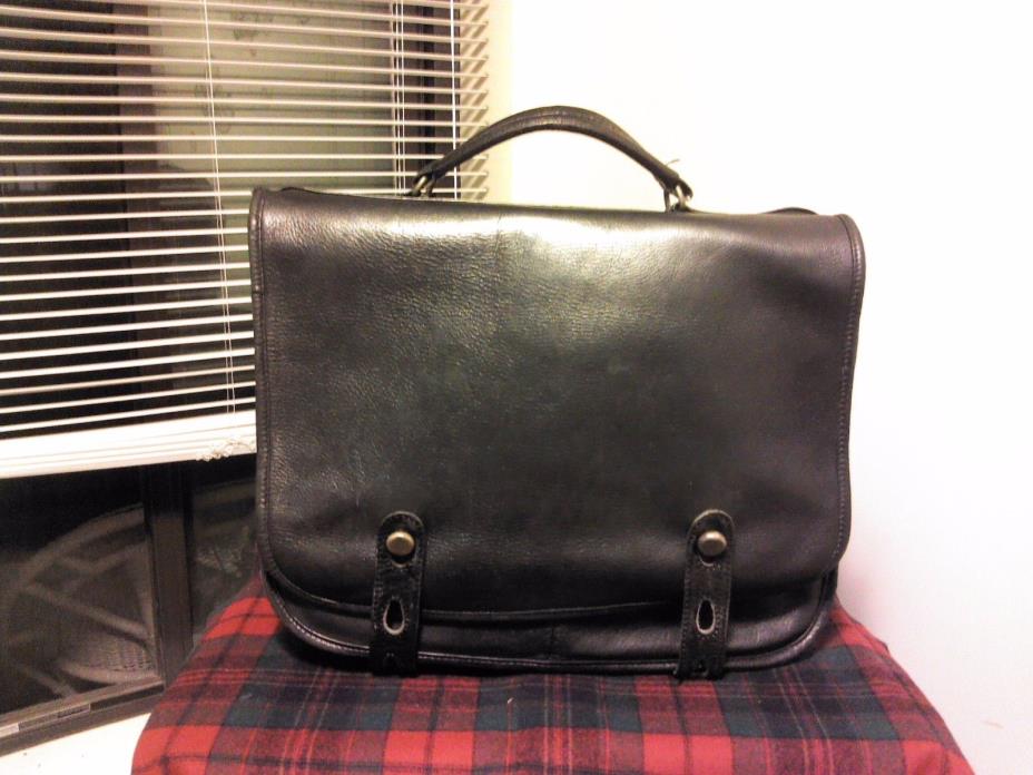 Vintage HOBO INTERNATIONAL Black Leather Messenger bag briefcase Colombia Made
