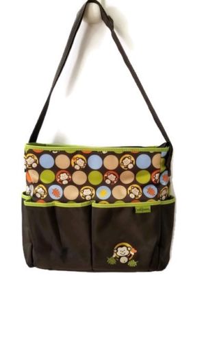 Baby Boom Monkey Diaper Bag With Changing Pad Polyester Pre Owned