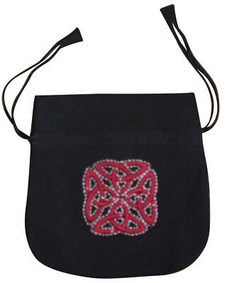 Tiny Embroidered Celtic Satchel Totem Bag 5 x 5 Red