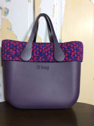 OBAG Fullspot Large CLASSIC Bag Purse Purple w/ Organizer & O bag Handles Italy