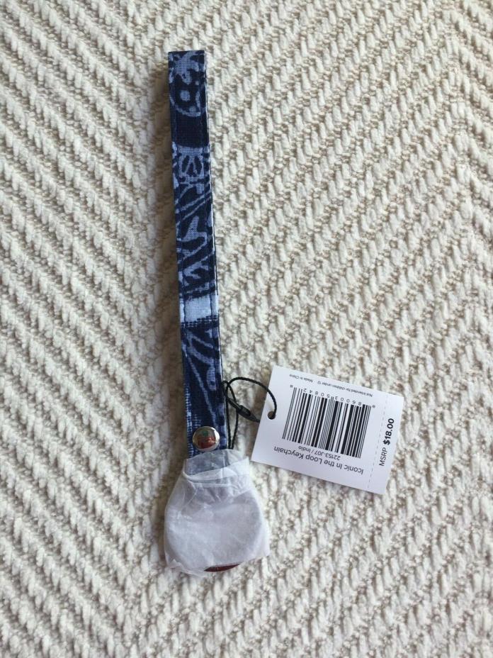 Vera Bradley Iconic In the Loop Keychain NWT Indigo Pattern MSRP $18 Easter Gift