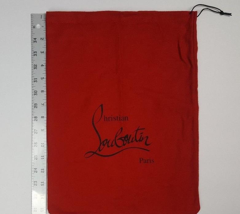 Christian Louboutin Dust Bag Red Brushed Cotton Flannel Designer 11.5