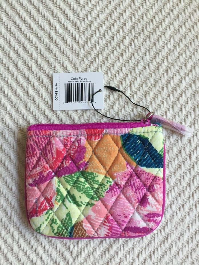 Vera Bradley Coin Purse Superbloom NWT Zip Top MSRP $14 Great Size Easter Gift